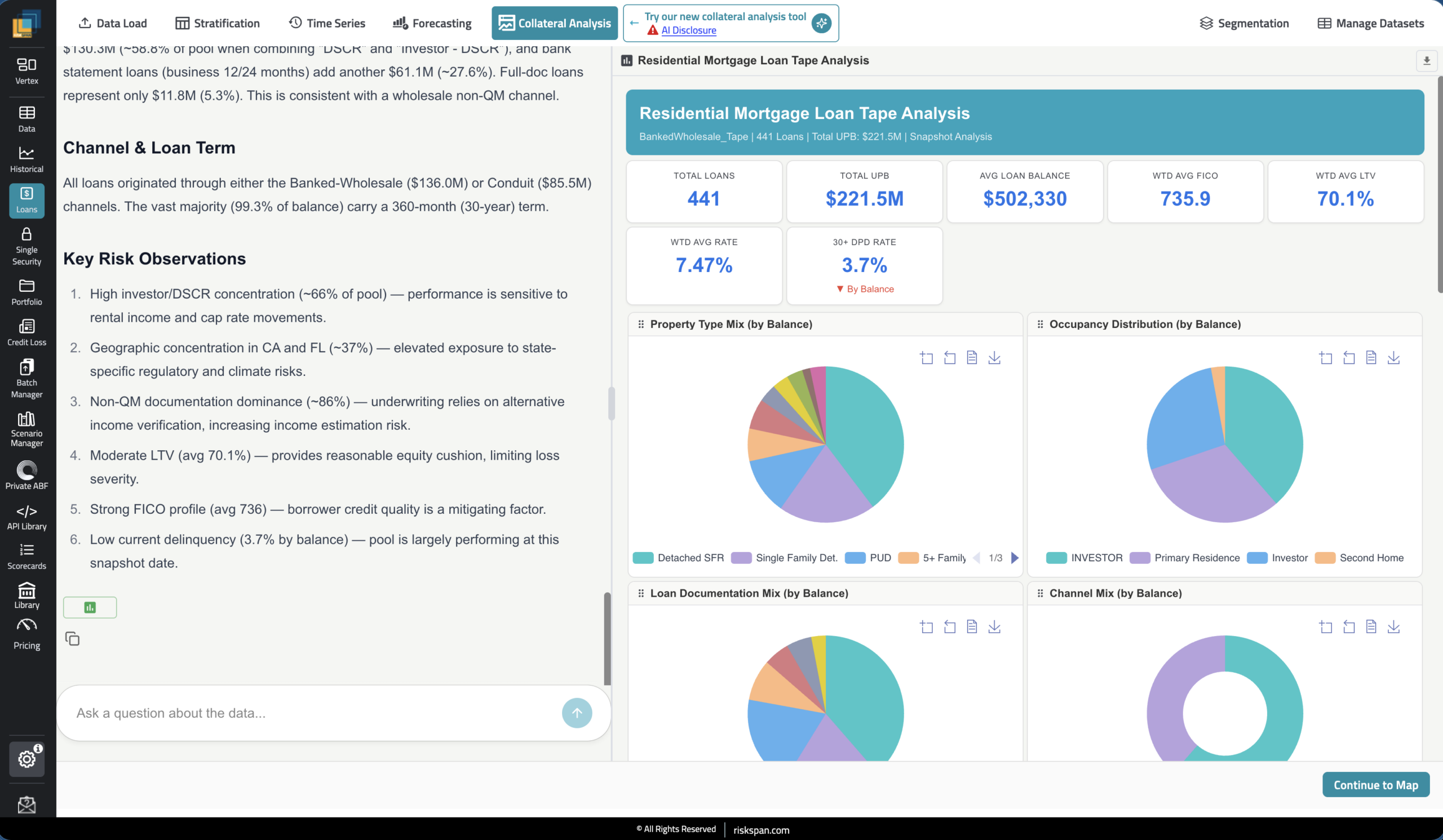 Tape to Deal-Ready Insight — RiskSpan Platform screenshot