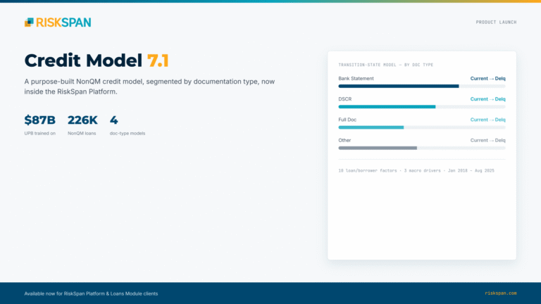 RiskSpan Launches Credit Model 7.1, a Purpose-Built NonQM Credit Model Inside the RiskSpan Platform